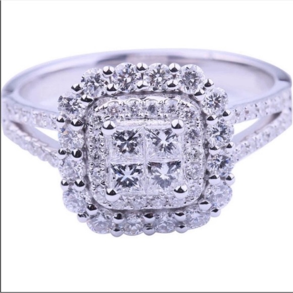 NEW 925 STERLING SILVER DIAMOND HALO RING - Picture 8 of 8